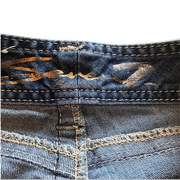 Seven7 Skinny Medium Wash Denim Light Fading Thick Stitch Embroidered Jeans 4x30 - Picture 2 of 9